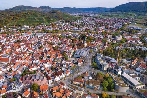Luftbildaufnahme von Metzingen
