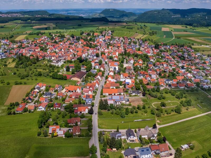 Luftbildaufnahme von Grabenstetten