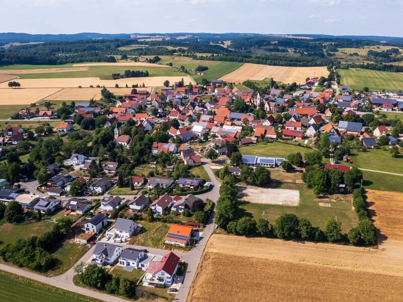 Luftbildaufnahme von Münsingen-Magolsheim