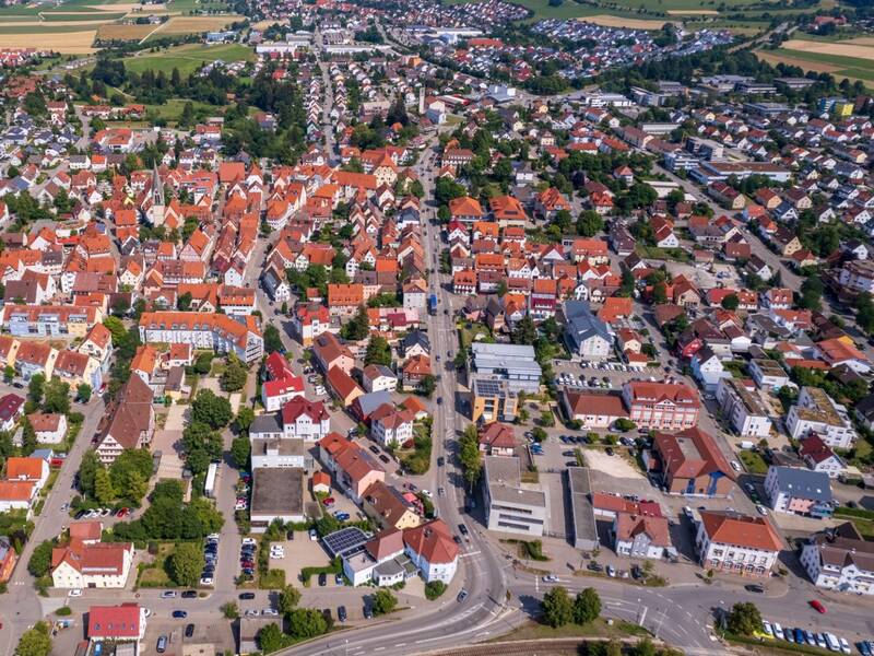 Luftbildaufnahme von Münsingen