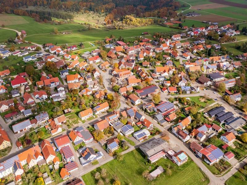 Luftbildaufnahme von Mehrstetten