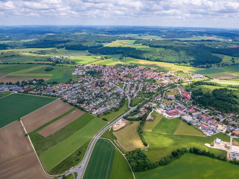 Luftbildaufnahme von Römerstein-Böhringen