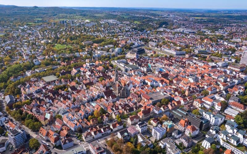 Luftbildaufnahme von Reutlingen