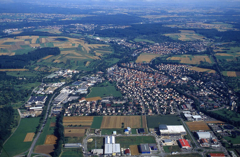Historische Luftbildaufnahme von Riederich